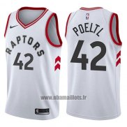 Maillot Tornto Raptors Jakob Poeltl No 42 Association 2017-18 Blanc