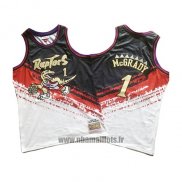 Maillot Tornto Raptors Tracy Mcgrady No 1 Mitchell & Ness Noir Rouge