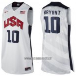 Maillot USA 2012 Kobe Bryant No 10 Blanc