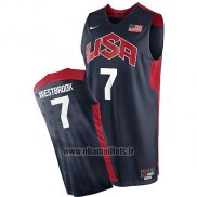 Maillot USA 2012 Russell Westbrook No 7 Noir