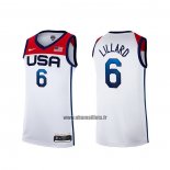 Maillot USA 2021 Damian Lillard NO 6 Blanc