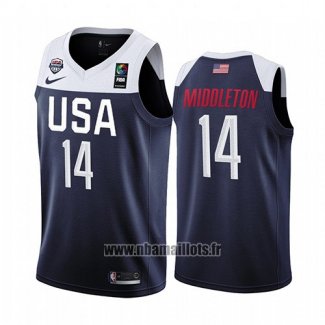 Maillot USA Khris Middleton No 14 2019 FIBA Basketball World Cup Bleu