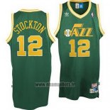 Maillot Utah Jazz John Stockton No 12 Retro Vert