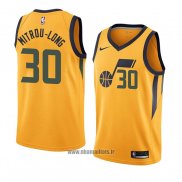 Maillot Utah Jazz Naz Mitrou-long No 30 Statement 2018 Jaune