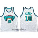 Maillot Vancouver Grizzlies Mike Bibby No 10 Historic Retro Blanc