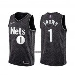 Maillot Brooklyn Nets Bruce Brown No 1 Earned 2020-21 Noir