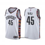 Maillot Brooklyn Nets Donta Hall NO 45 Ville 2020 Blanc