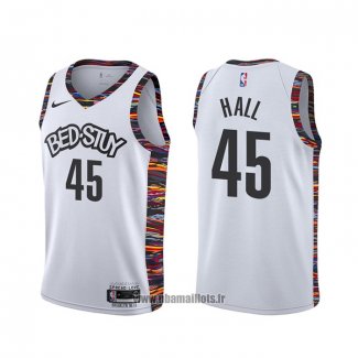 Maillot Brooklyn Nets Donta Hall NO 45 Ville 2020 Blanc