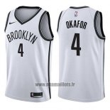 Maillot Brooklyn Nets Jahlil Okafor No 4 Association 2017-18 Blanc