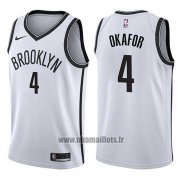 Maillot Brooklyn Nets Jahlil Okafor No 4 Association 2017-18 Blanc