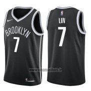 Maillot Brooklyn Nets Jeremy Lin No 7 Icon 2017-18 Noir