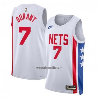 Maillot Brooklyn Nets Kevin Durant NO 7 Classic 2022-23 Blanc