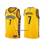 Maillot Brooklyn Nets Kevin Durant No 7 Ville 2020-21 Jaune