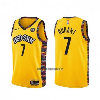 Maillot Brooklyn Nets Kevin Durant No 7 Ville 2020-21 Jaune