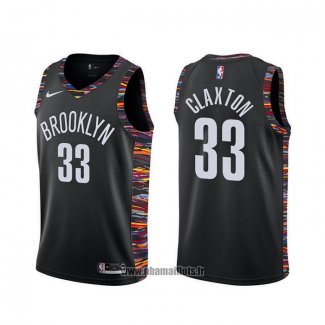 Maillot Brooklyn Nets Nicolas Claxton NO 33 Ville 2019-20 Noir