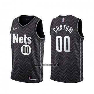 Maillot Brooklyn Nets Personnalise Earned 2020-21 Noir