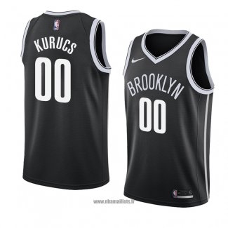 Maillot Brooklyn Nets Rodions Kurucs No 00 Icon 2018 Noir