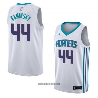 Maillot Charlotte Hornets Frank Kaminsky No 44 Association 2018 Blanc