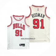 Maillot Chicago Bulls Dennis Rodman NO 91 Association 2021 Blanc