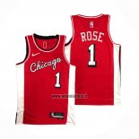 Maillot Chicago Bulls Derrick Rose NO 1 Ville 2021-22 Rouge