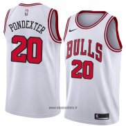 Maillot Chicago Bulls Quincy Pondexter No 20 Association 2018 Blanc