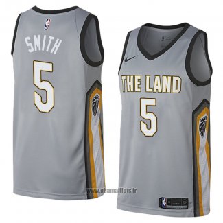 Maillot Cleveland Cavaliers JR Smith No 5 Ville 2018 Gris