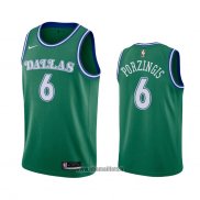 Maillot Dallas Mavericks Kristaps Porzingis No 6 Hardwood Classics 2020-21 Vert