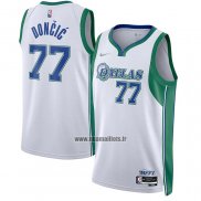 Maillot Dallas Mavericks Luka Doncic NO 77 Ville 2021-22 Blanc