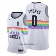 Maillot Denver Nuggets Isaiah Thomas No 0 Ville Edition Blanc