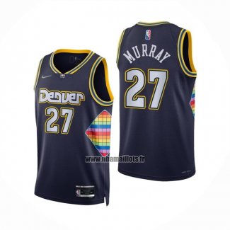 Maillot Denver Nuggets Jamal Murray NO 27 Ville 2021-22 Bleu