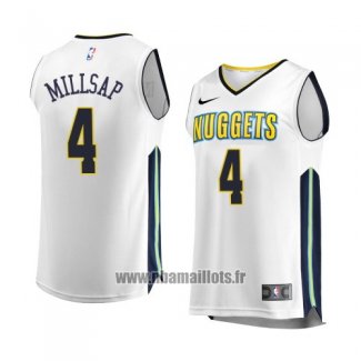 Maillot Denver Nuggets Paul Millsap No 4 Association 2017-18 Blanc