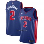 Maillot Detroit Pistons Cade Cunningham NO 2 Icon Bleu