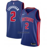 Maillot Detroit Pistons Cade Cunningham NO 2 Icon Bleu