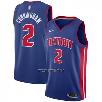 Maillot Detroit Pistons Cade Cunningham NO 2 Icon Bleu