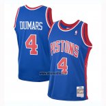 Maillot Detroit Pistons Joe Dumars No 4 Mitchell & Ness 1988-89 Bleu