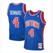 Maillot Detroit Pistons Joe Dumars No 4 Mitchell & Ness 1988-89 Bleu