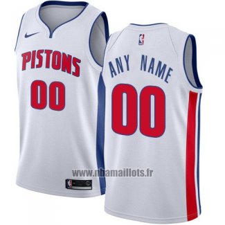 Maillot Detroit Pistons Personnalise 2017-18 Blanc