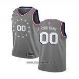 Maillot Enfant Philadelphia 76ers Personnalise Ville 2019-20 Gris