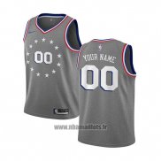 Maillot Enfant Philadelphia 76ers Personnalise Ville 2019-20 Gris