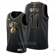 Maillot Golden Edition Brooklyn Nets Kyrie Irving No 11 Noir