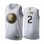 Maillot Golden Edition Los Angeles Clippers Kawhi Leonard No 2 Blanc