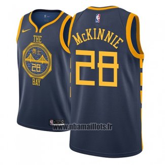 Maillot Golden State Warriors Alfonzo Mckinnie No 28 Ville 2018-19 Bleu