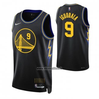 Maillot Golden State Warriors Andre Iguodala NO 9 Ville 2021-22 Noir