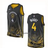 Maillot Golden State Warriors Moses Moody NO 4 Ville 2022-23 Noir