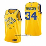 Maillot Golden State Warriors Shaun Livingston No 34 Hardwood Classic 2018-19 Jaune