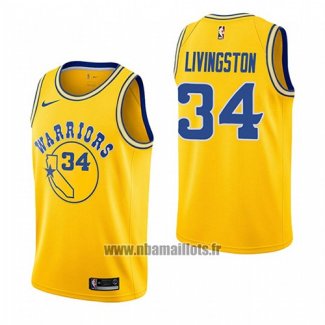 Maillot Golden State Warriors Shaun Livingston No 34 Hardwood Classic 2018-19 Jaune