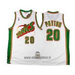 Maillot Historic Retro Seattle Supersonics Gary Payton No 20 Blanc