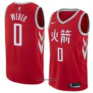 Maillot Houston Rockets Briante Weber No 0 Ville 2018 Rouge