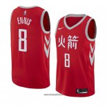 Maillot Houston Rockets James Ennis No 8 Ville 2018 Rouge