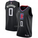 Maillot Los Angeles Clippers Russell Westbrook NO 0 Statement Noir